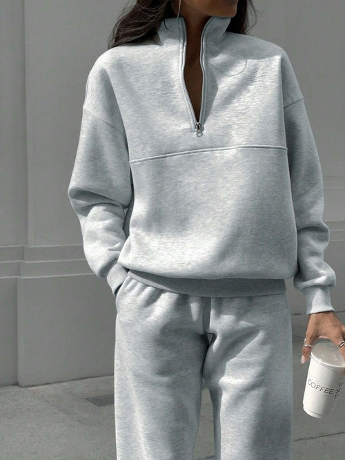 Long-Sleeve Zip-Up Sports Sweatshirt