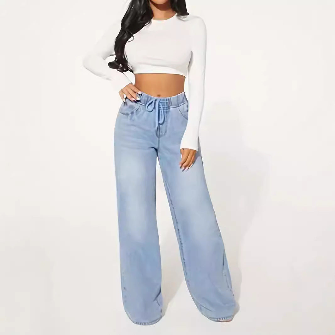 Edition 25 High-Waist Drawstring Wide-Leg Jeans