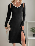 Munsieur Slit Wide-Strap Detachable Sleeve 2-Piece Dress