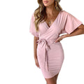 Midnight Muse V-Neck Mini - Sleek Bodycon Evening Dress