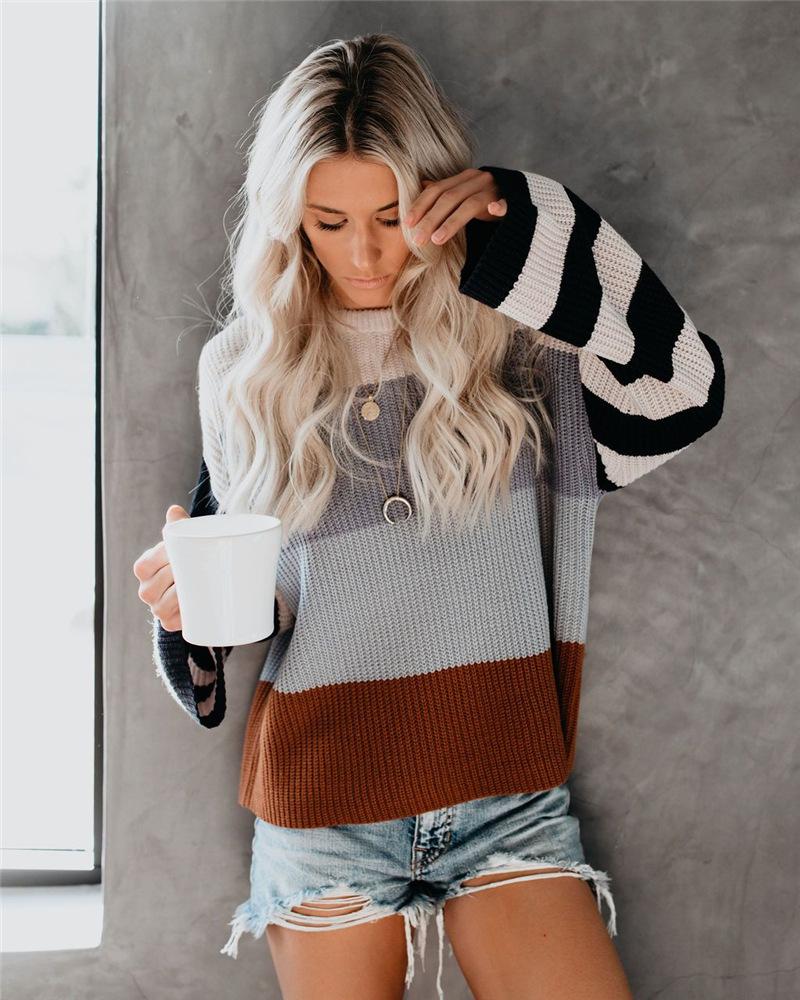 Aurora Color-Block Sweater - Modern Spliced Winter Knitwear