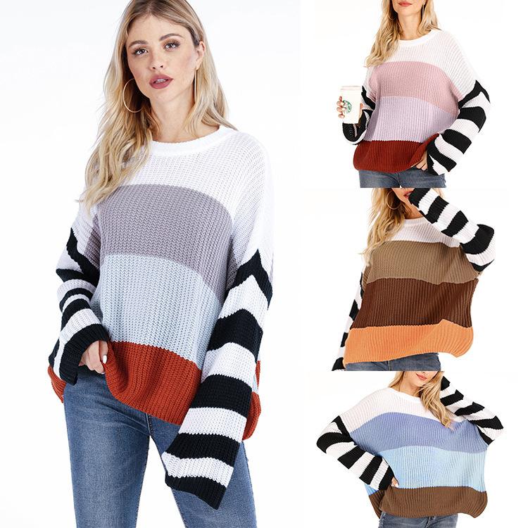 Aurora Color-Block Sweater - Modern Spliced Winter Knitwear