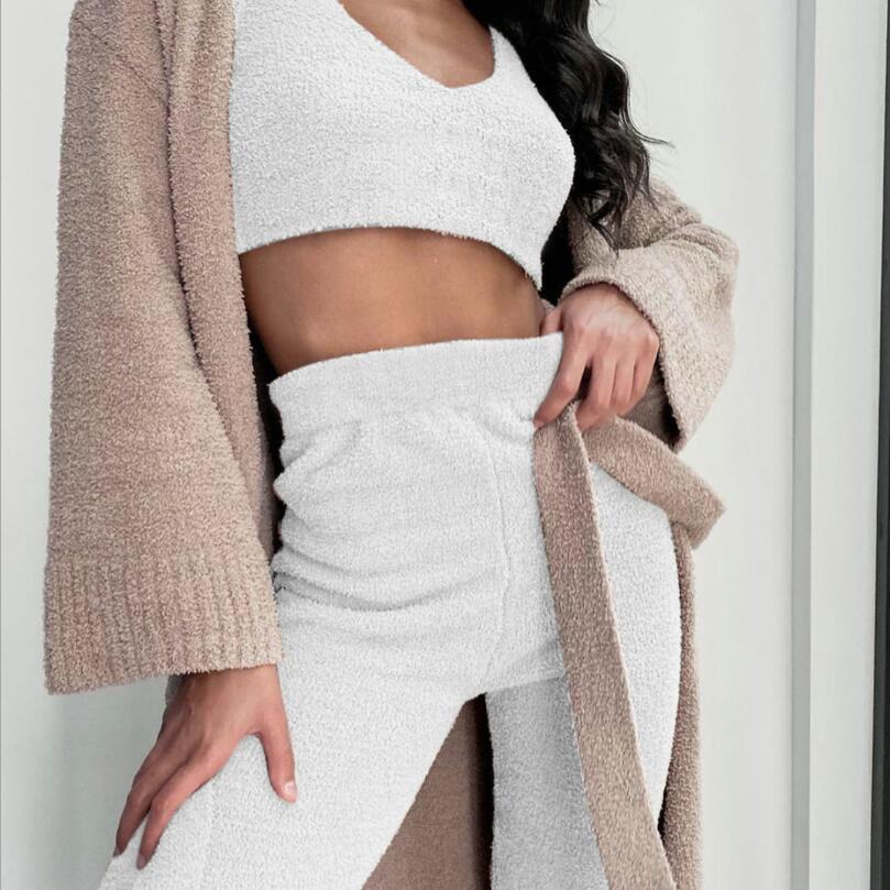 Trifecta Ribbed Lounge Set - Versatile Crop & Shorts Trio