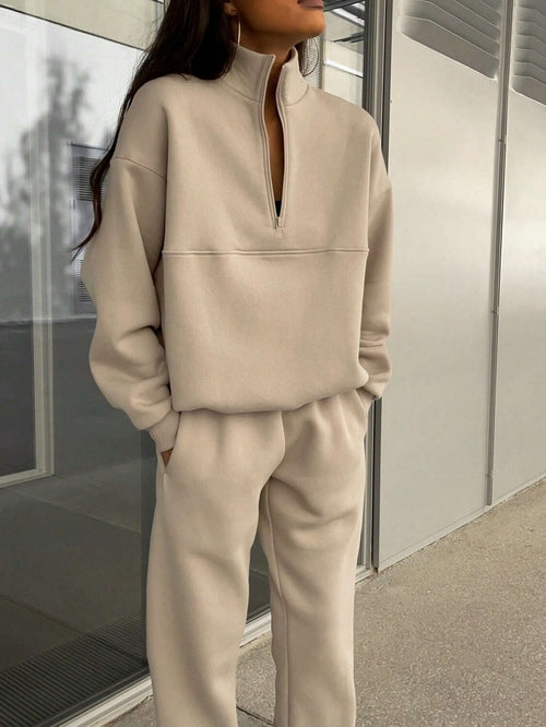 Long-Sleeve Zip-Up Sports Sweatshirt