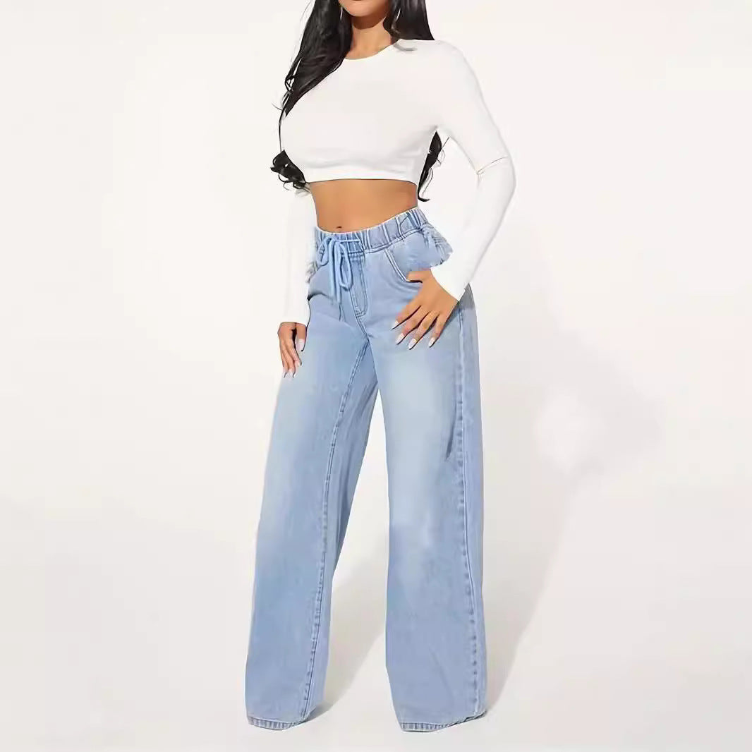 Edition 25 High-Waist Drawstring Wide-Leg Jeans