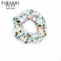 White Floral Scrunchie