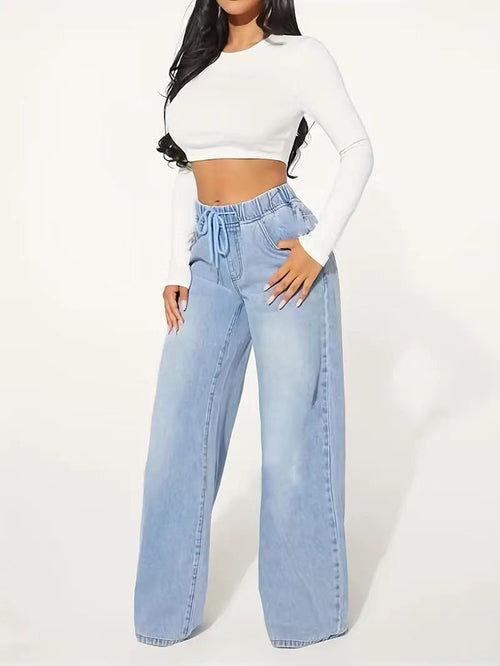 Edition 25 High-Waist Drawstring Wide-Leg Jeans