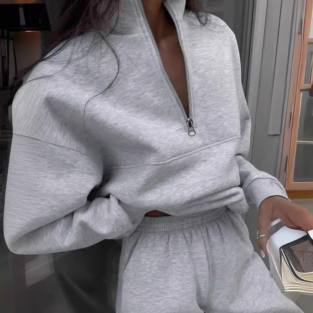 Long-Sleeve Zip-Up Sports Sweatshirt