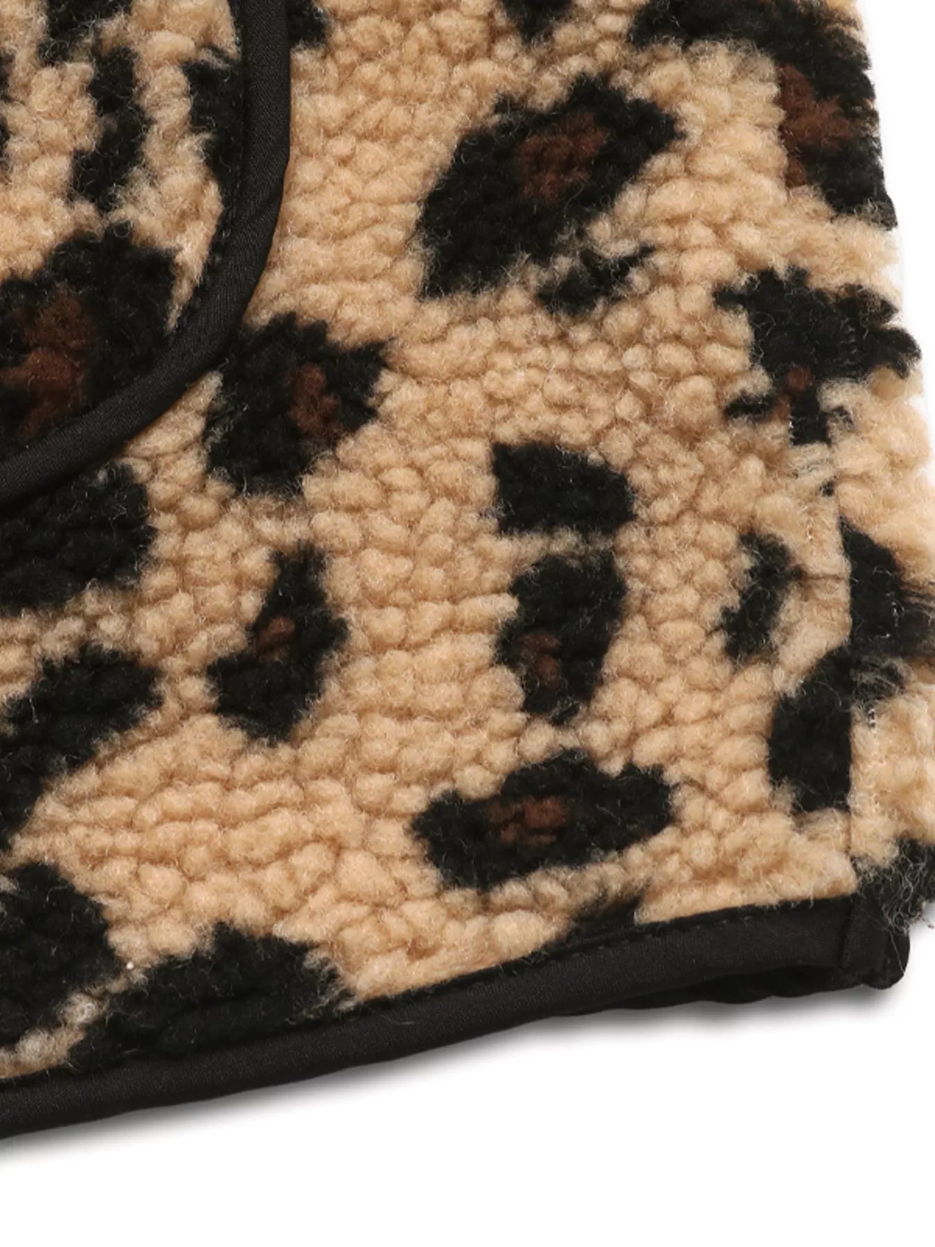 Leopard Fleece Pocket Vest Coat