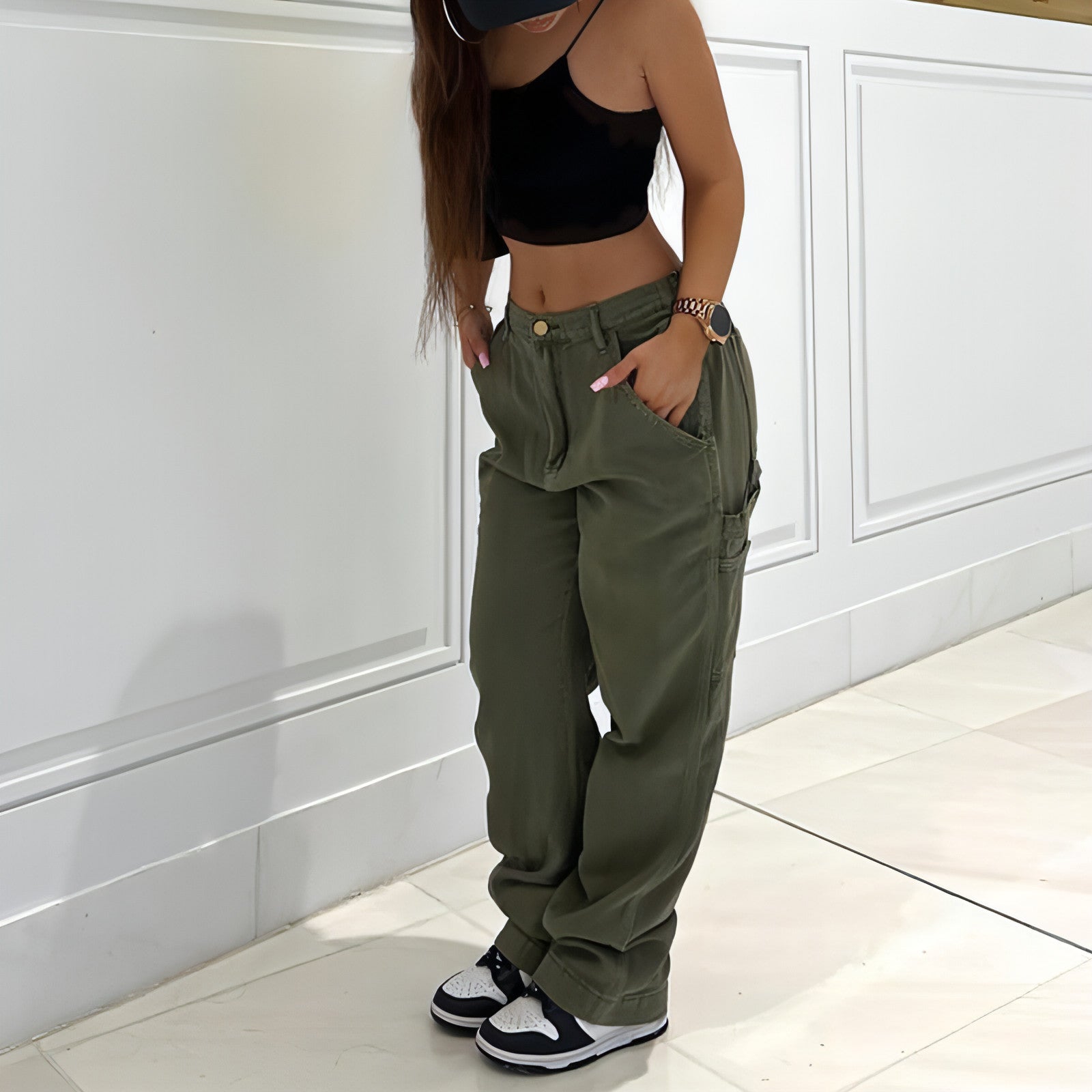 CargoMuse High-Waist Straight Utility Jeans