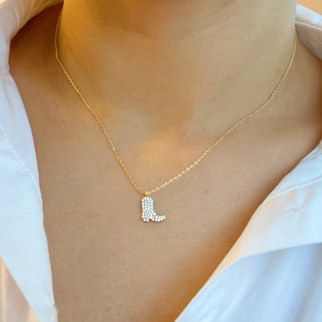 Glam Cowgirl Boot Necklace