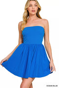 Zenana Knit Tube Flare Mini Dress