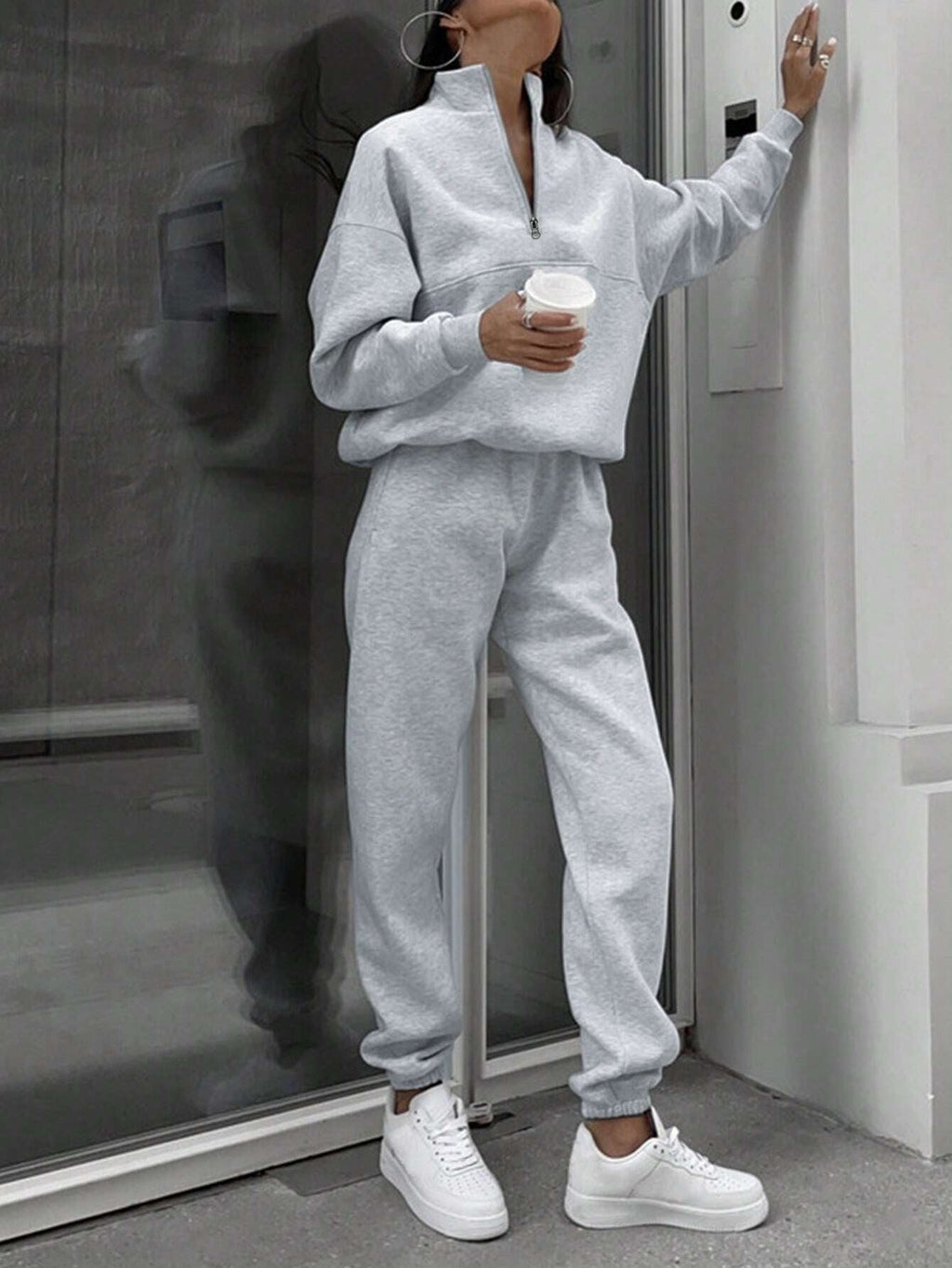 Long-Sleeve Zip-Up Sports Sweatshirt