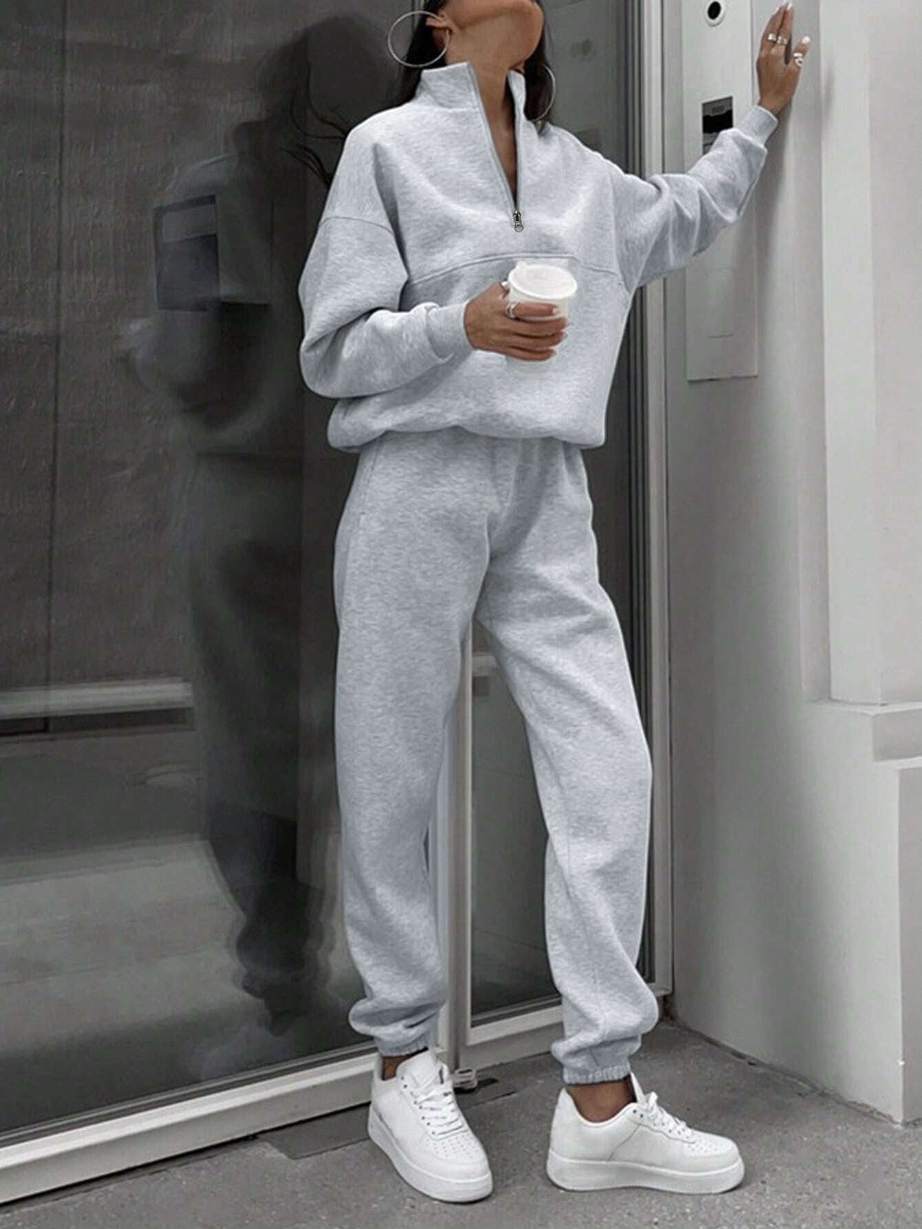 Long-Sleeve Zip-Up Sports Sweatshirt