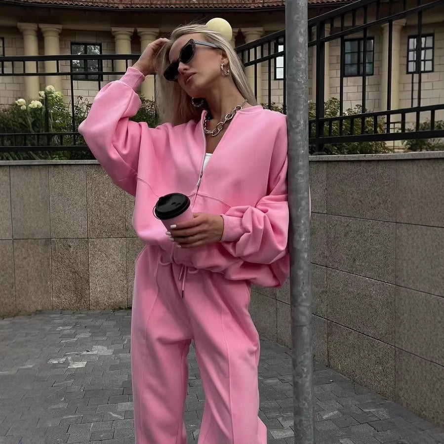 Summit Zip Lounge Set - Casual Performance Knitwear Duo