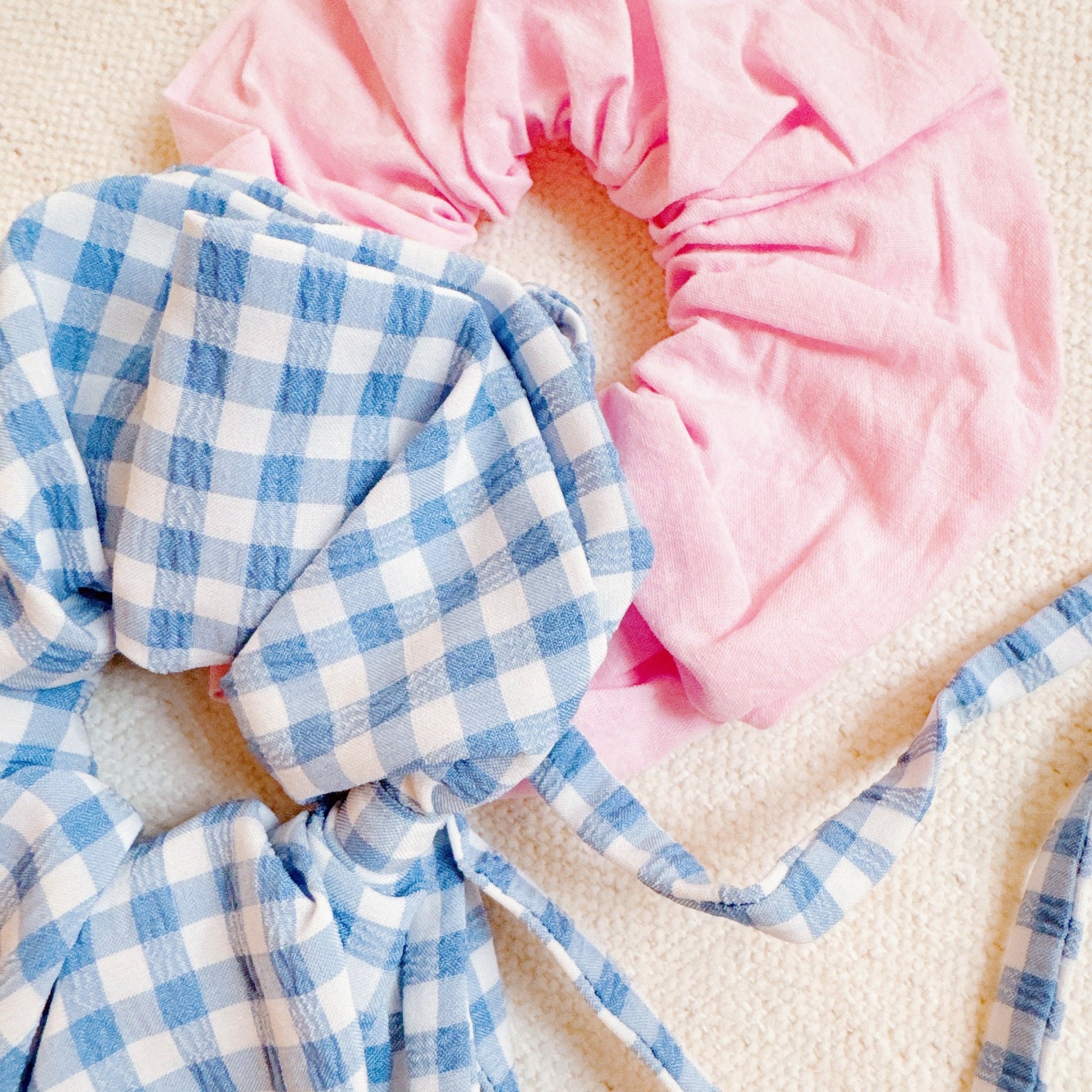 Checkered Duo Hair Scrunchie Set