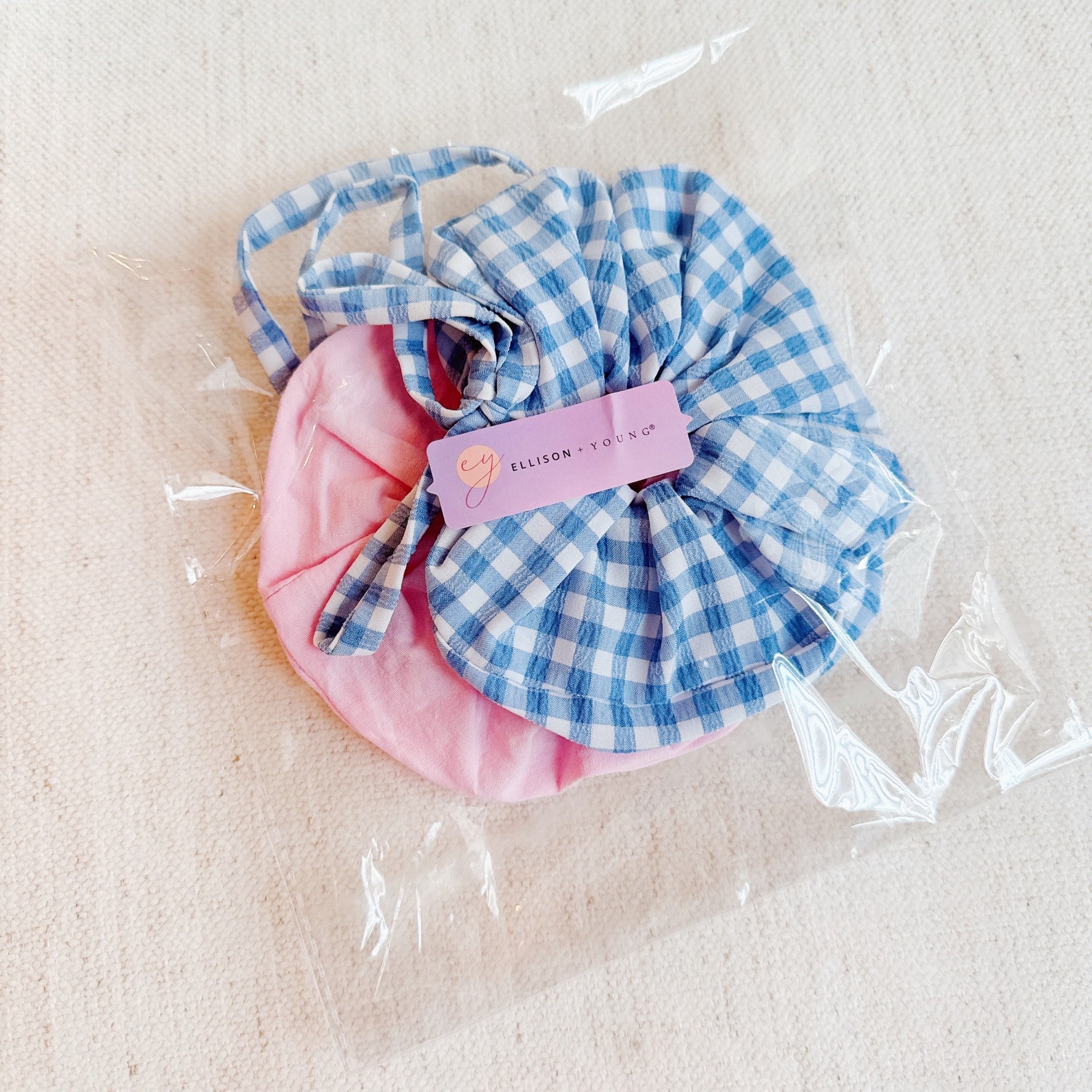 Checkered Duo Hair Scrunchie Set