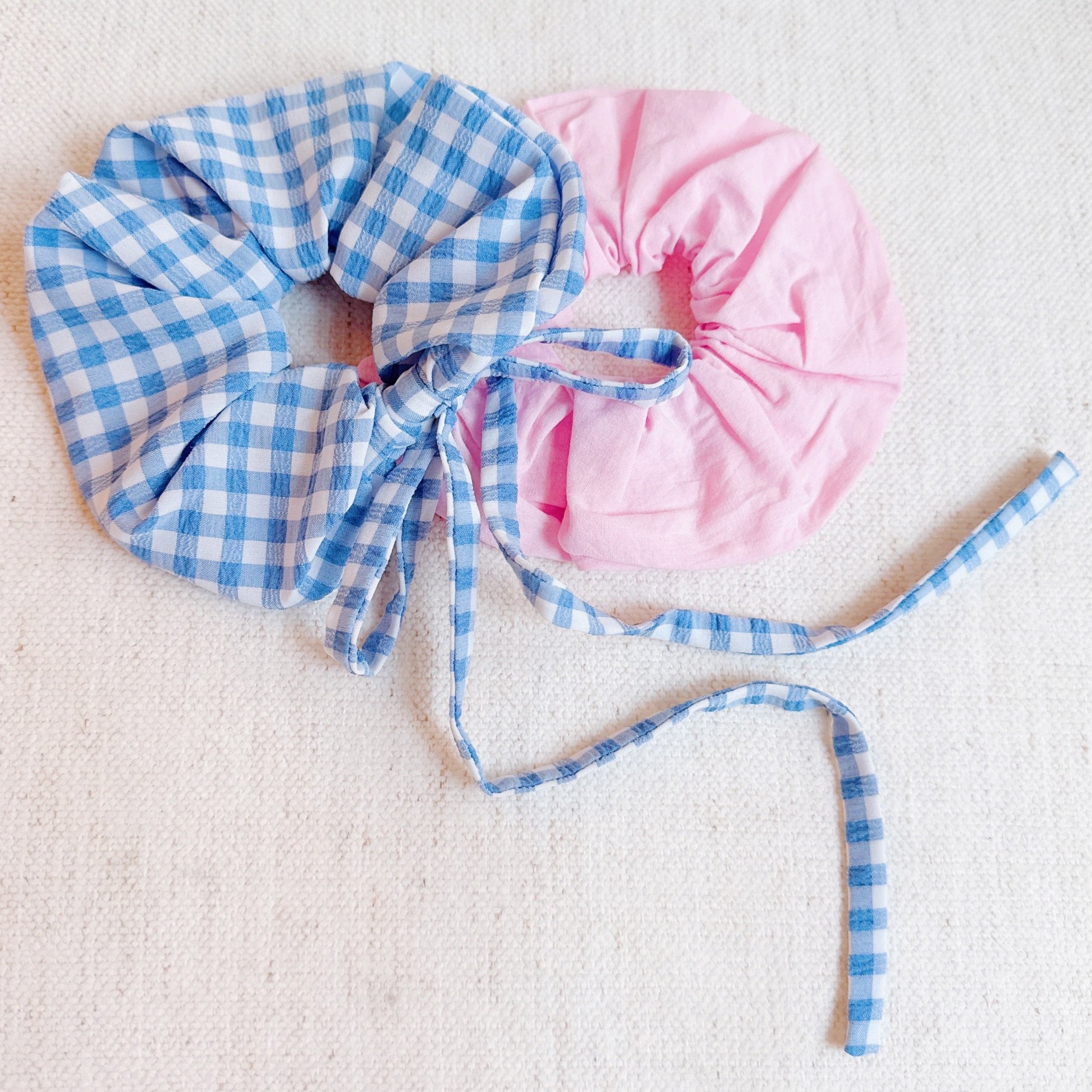 Checkered Duo Hair Scrunchie Set