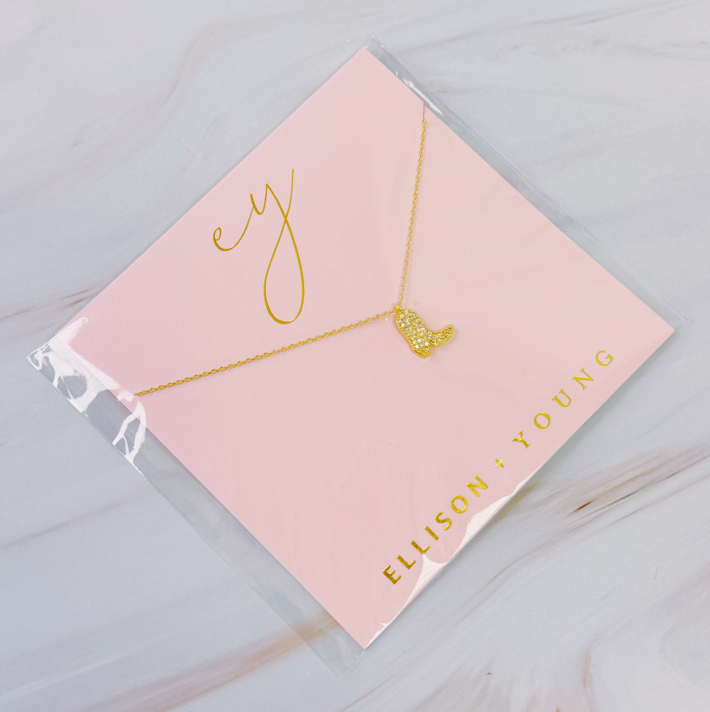 Glam Cowgirl Boot Necklace