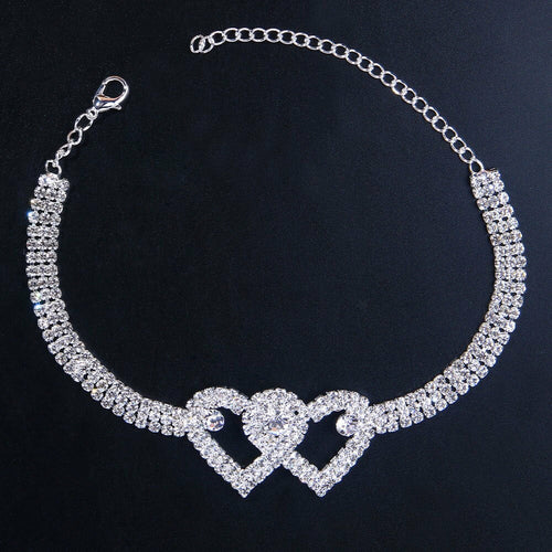 Double Heart Anklet Bracelet