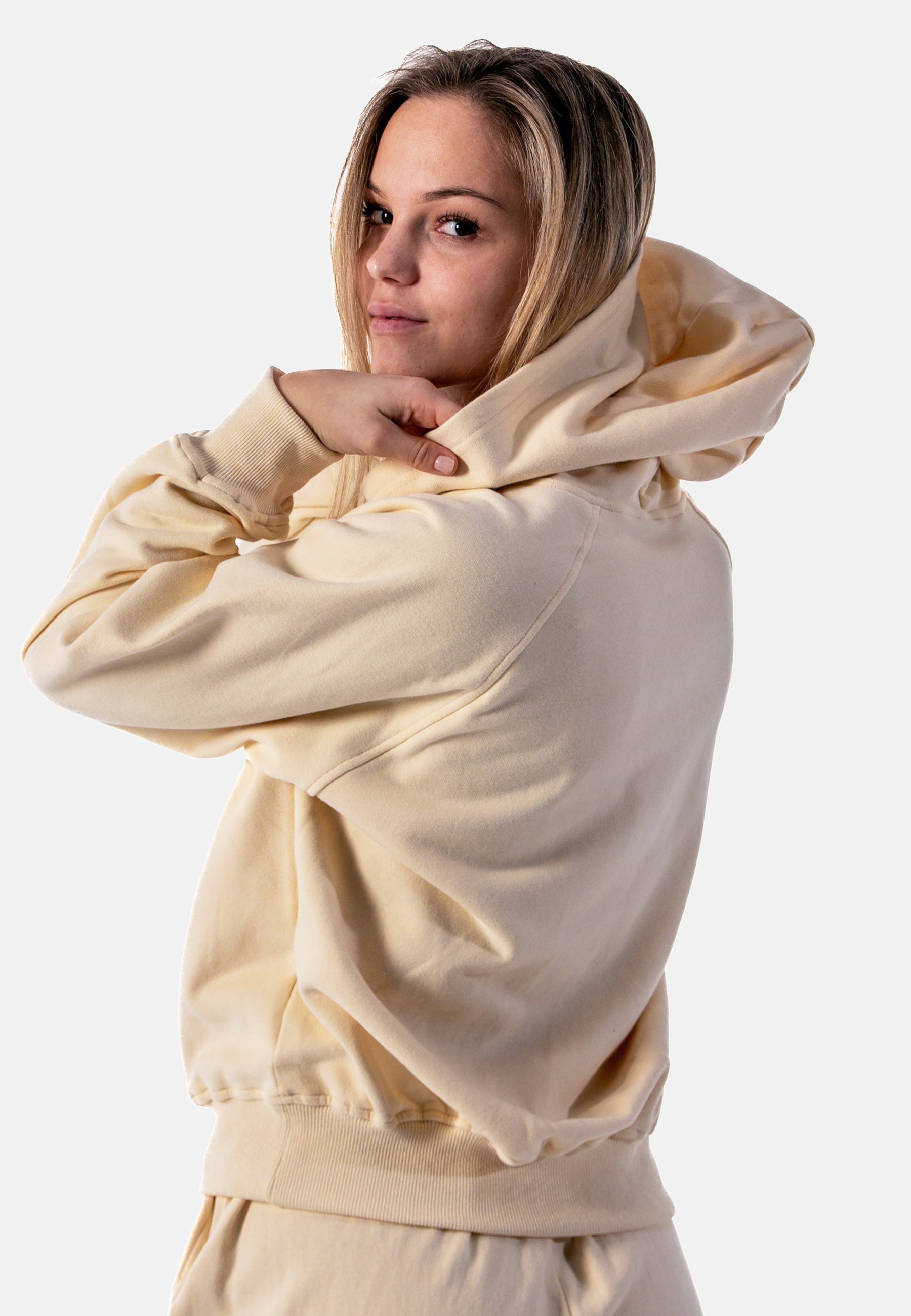 Static Yellow Cropped Hoodie