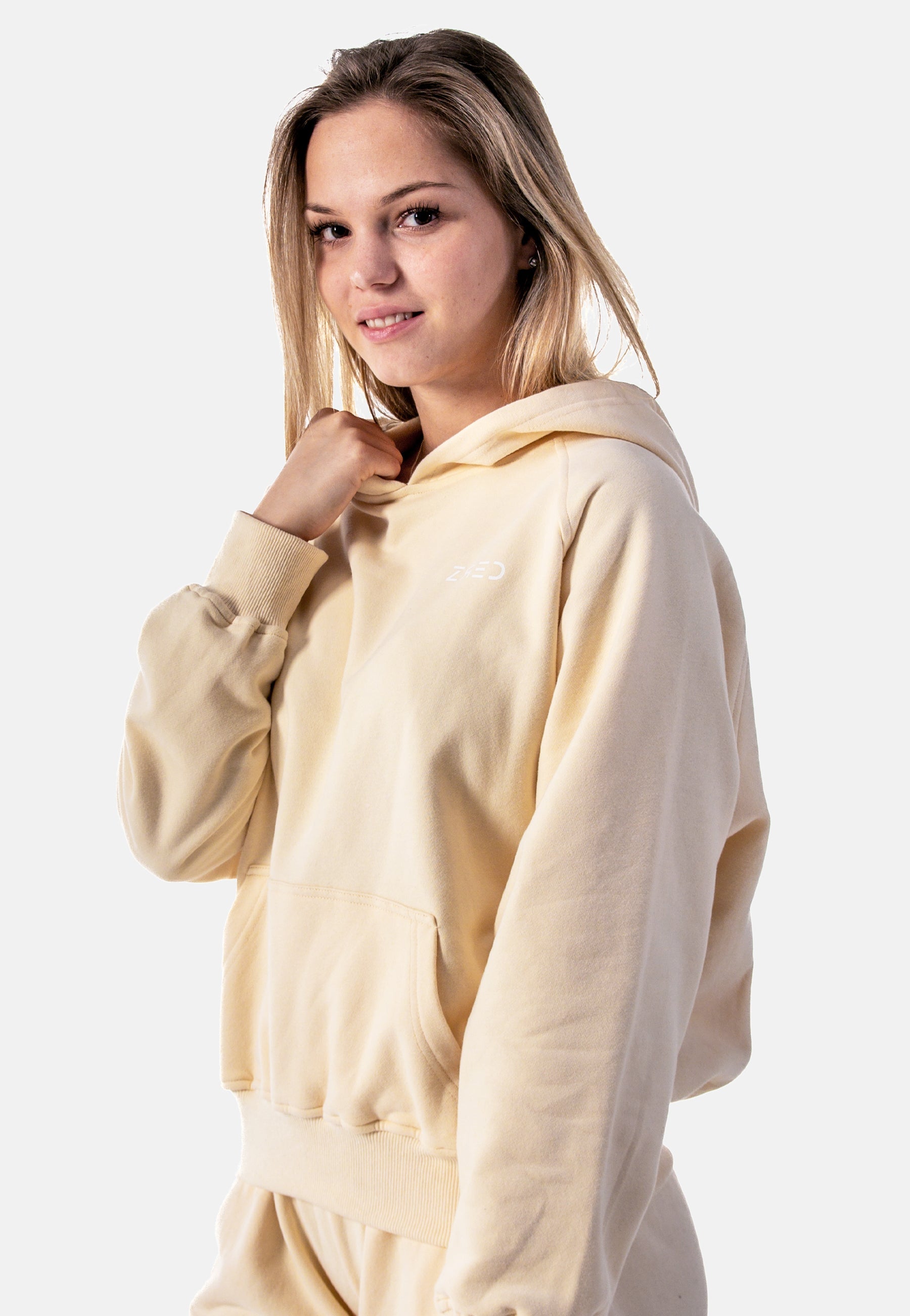 Static Yellow Cropped Hoodie
