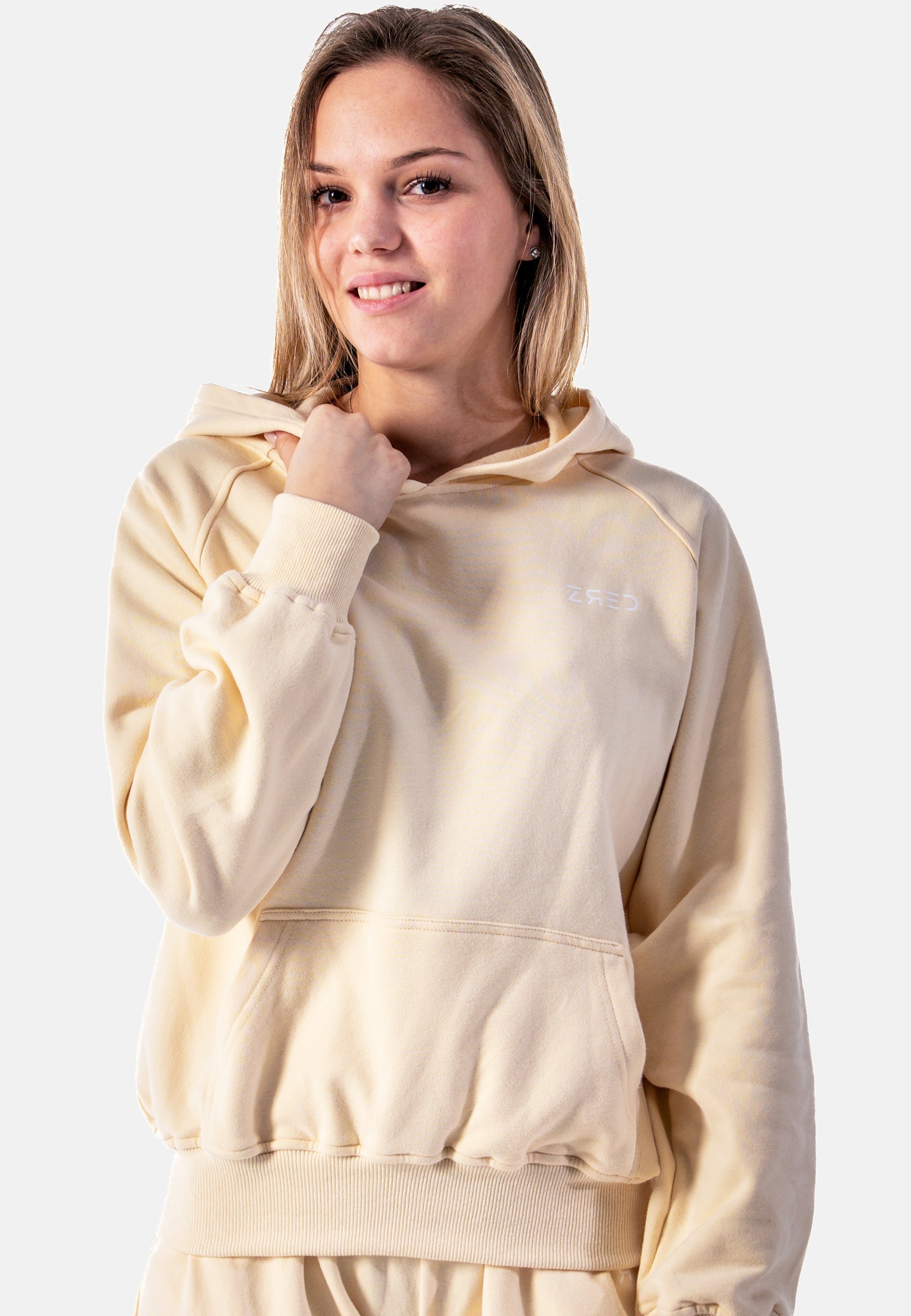 Static Yellow Cropped Hoodie