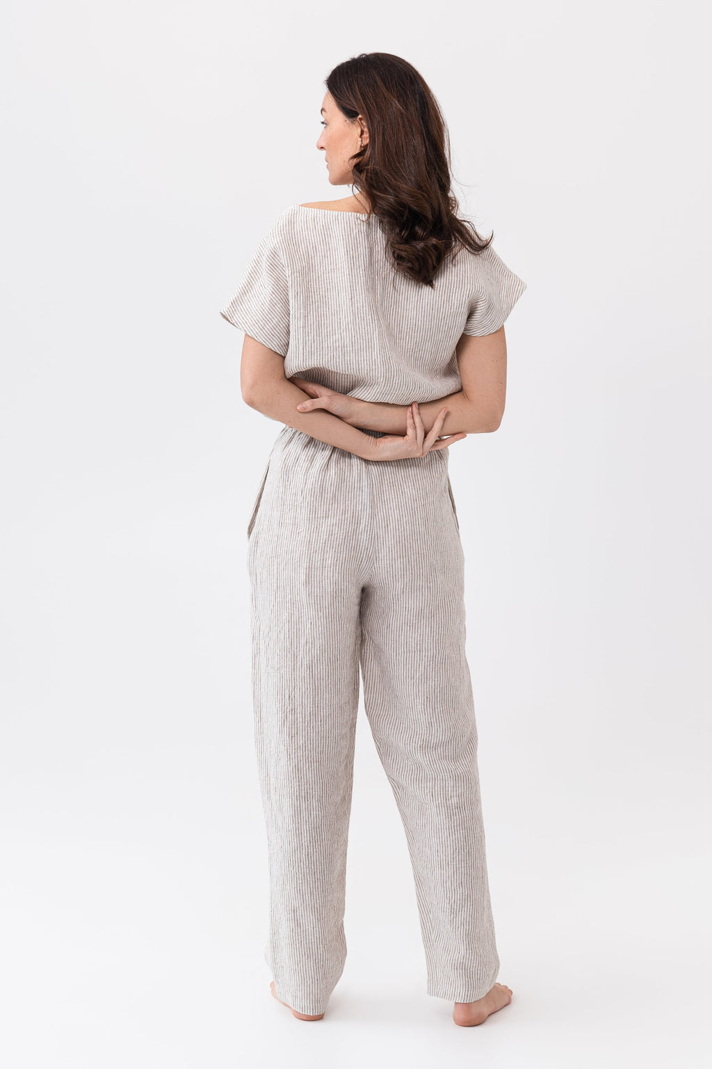 Sandstone Stripe Linen Set - Timeless Natural Loungewear