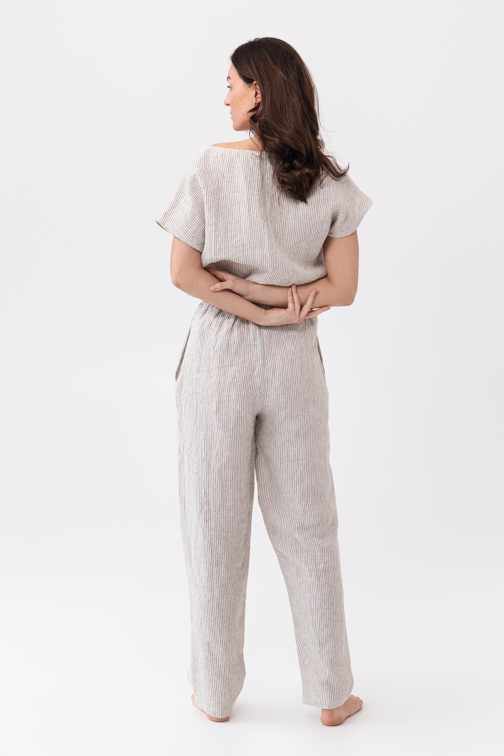 Sandstone Stripe Linen Set - Timeless Natural Loungewear