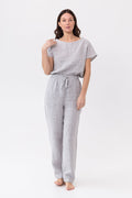 Cloudy Stripe Linen Set - Breathable Natural Loungewear