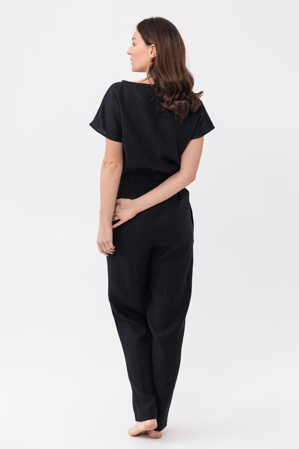 Shadow Stripe Linen Set - Premium Breathable Loungewear