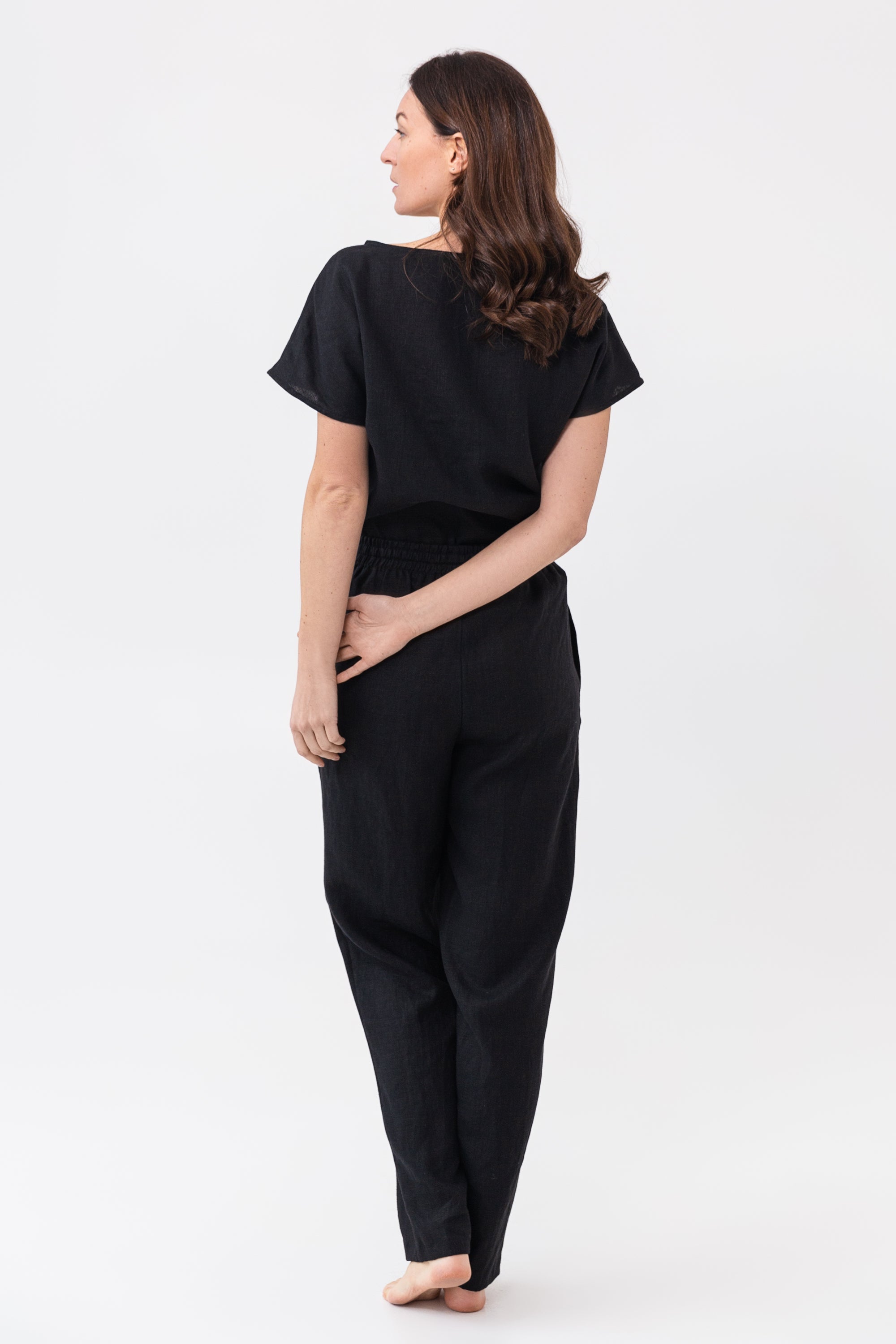 Shadow Stripe Linen Set - Premium Breathable Loungewear