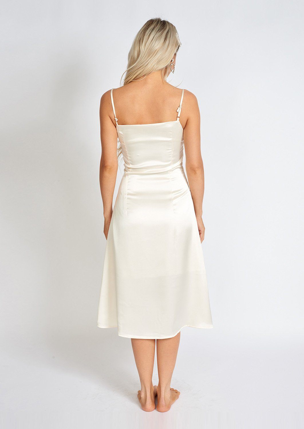 Léonie Pearl Satin Slip Slip Dress