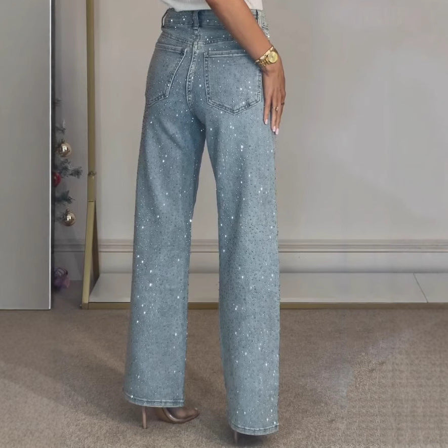 Edition 25 High-Waist Straight Glitter Street Jeans