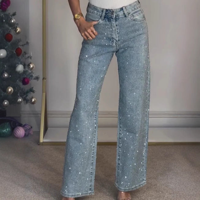 Edition 25 High-Waist Straight Glitter Street Jeans