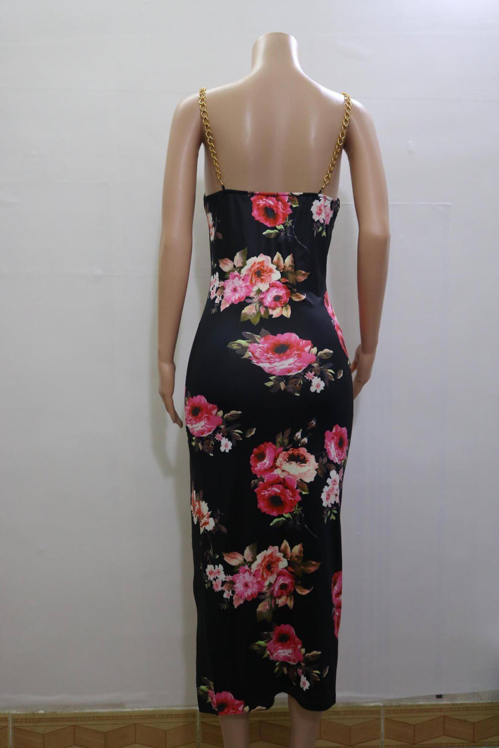 Flora Breeze Split Dress - Elegant Spaghetti-Strap Sundress