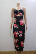 Flora Breeze Split Dress - Elegant Spaghetti-Strap Sundress