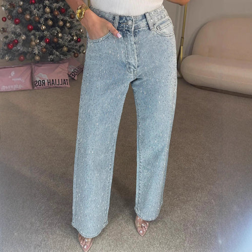 Edition 25 High-Waist Straight Glitter Street Jeans