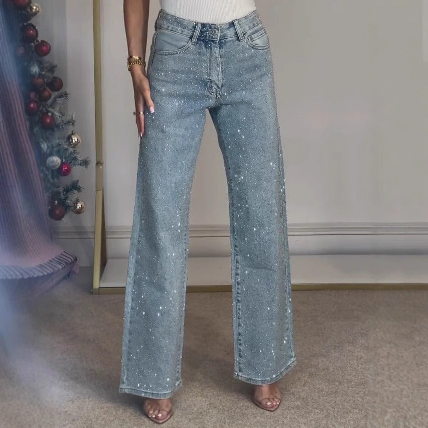 Edition 25 High-Waist Straight Glitter Street Jeans