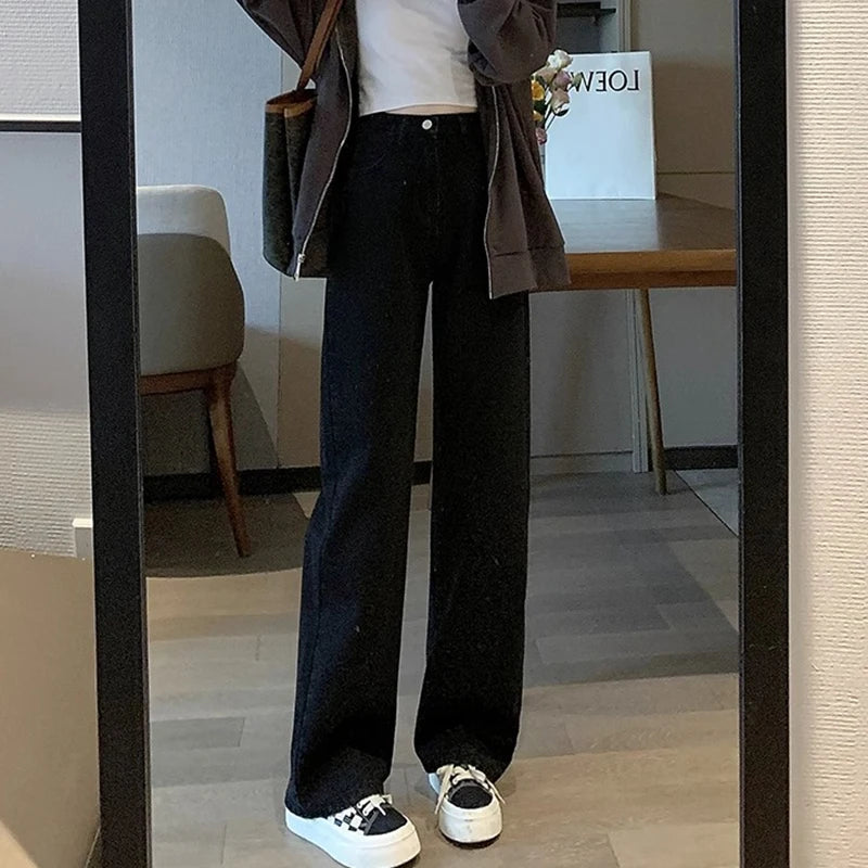 Vintage High-Waist Wide-Leg Fashion Jeans