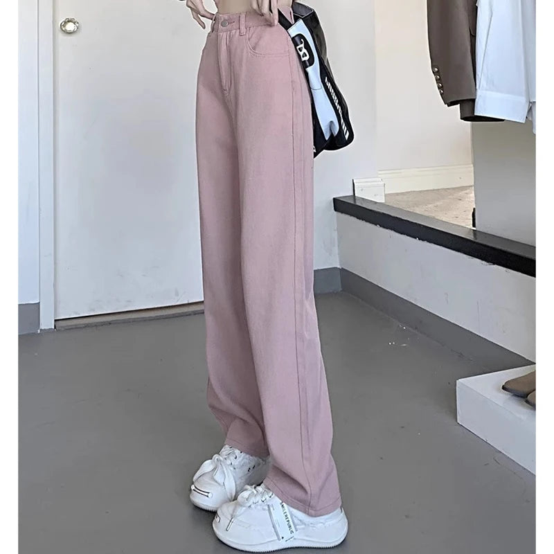 Vintage High-Waist Wide-Leg Fashion Jeans