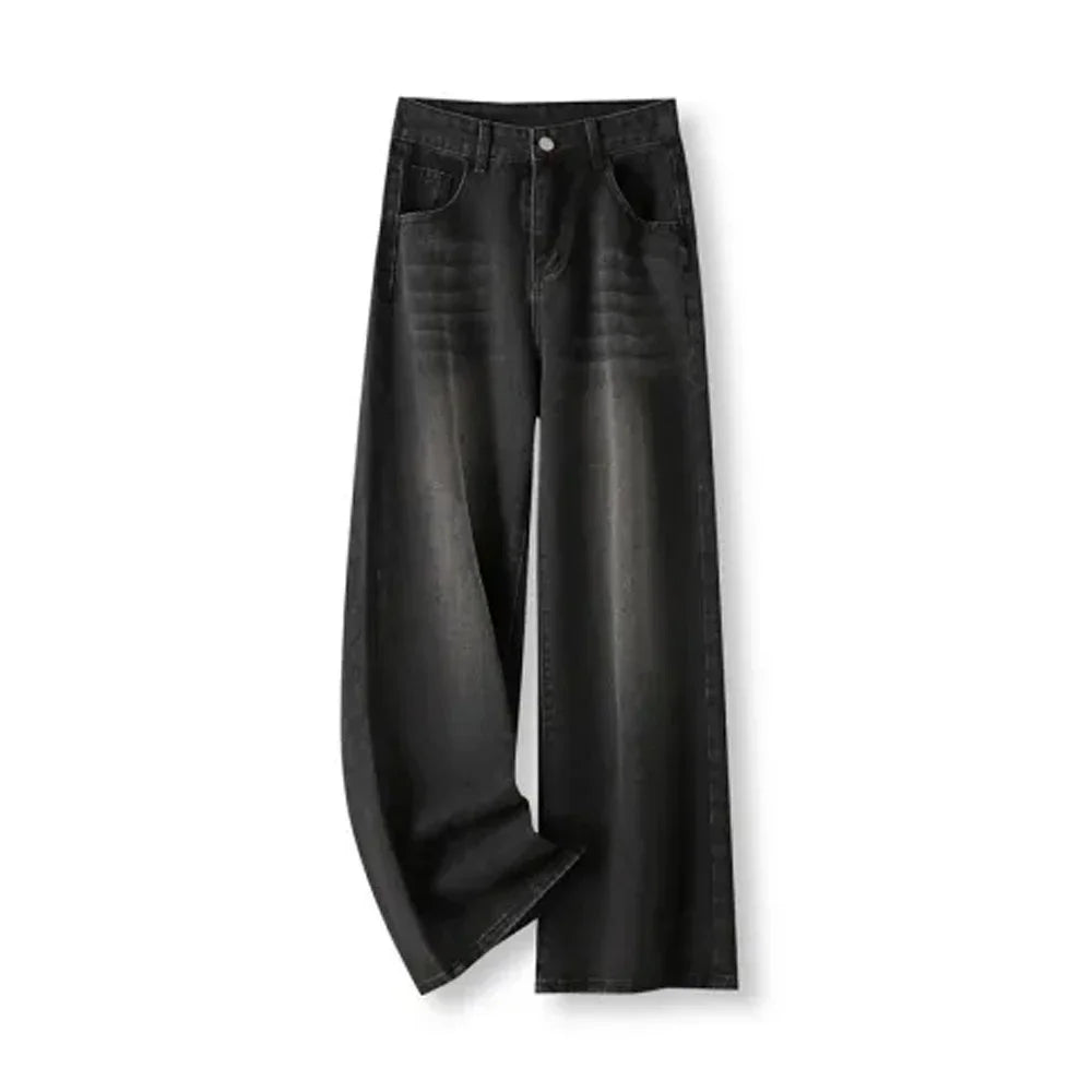 High-Waisted Slimming Loose-Fit Jeans