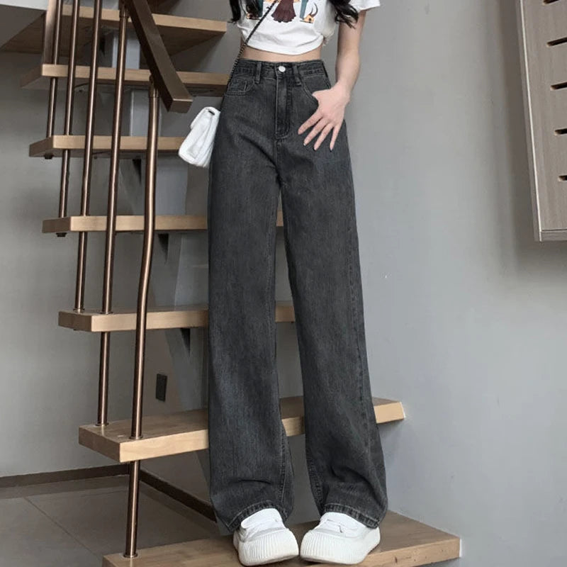 Vintage High-Waist Wide-Leg Fashion Jeans