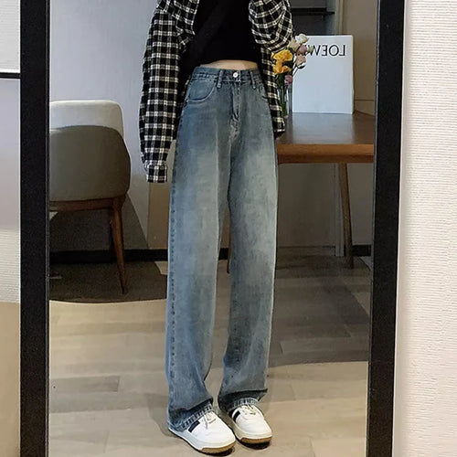 Vintage High-Waist Wide-Leg Fashion Jeans