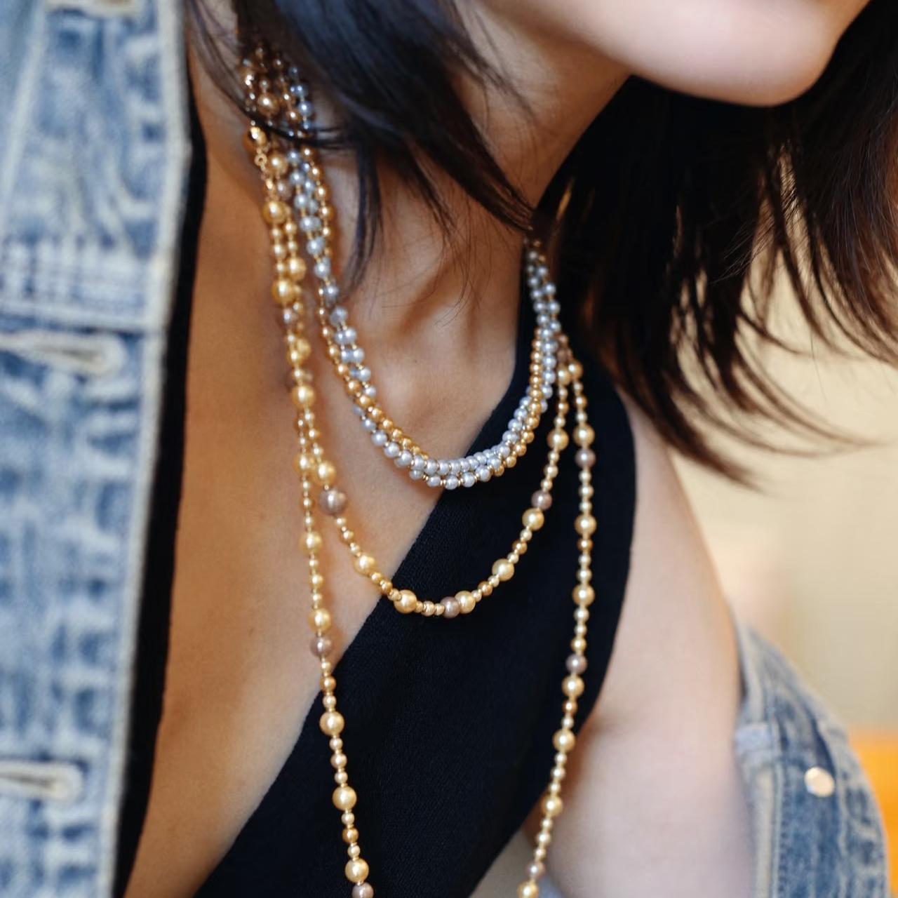 Luxe Harmony Two-Tone Pearl Necklace