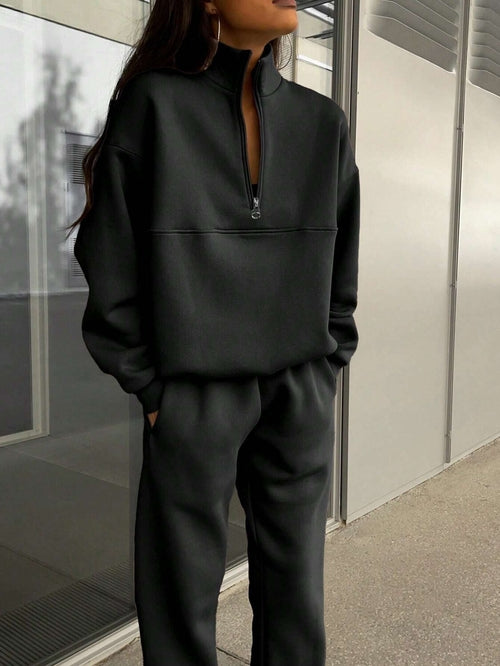 Long-Sleeve Zip-Up Sports Sweatshirt