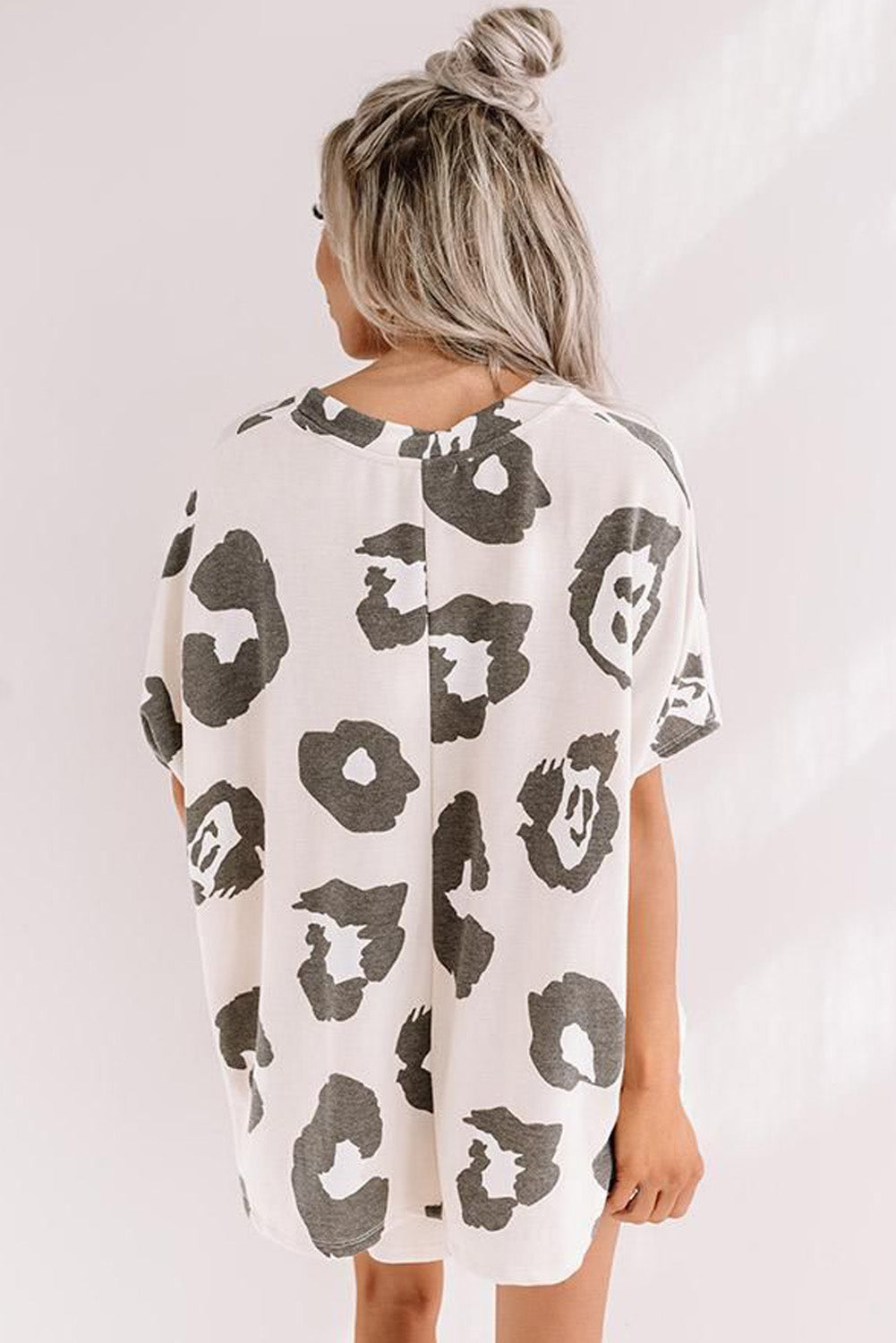 White Leopard Print Pajamas Set
