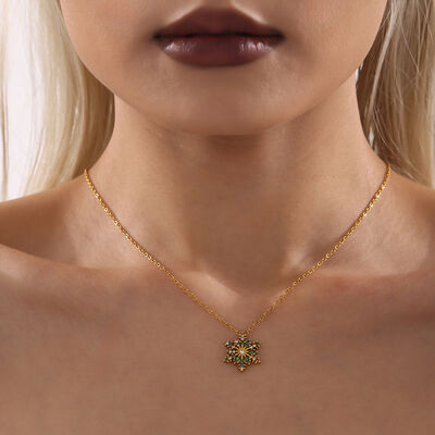 Inland Zircon Snowflake Stainless Necklace