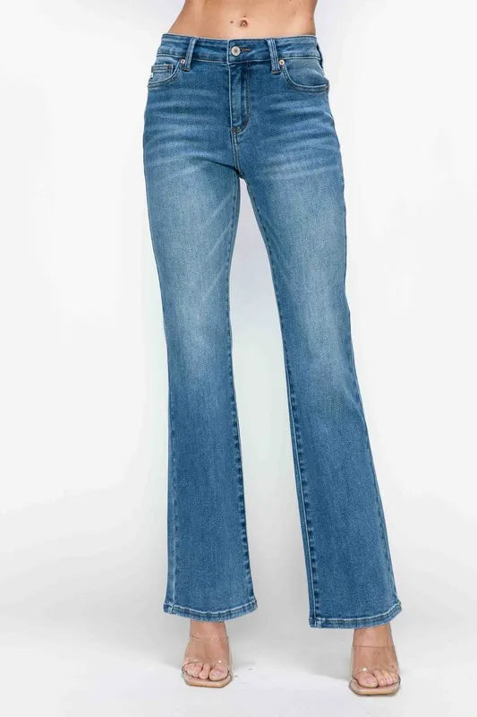Bootcut Mid-Rise Cat Whisker Jeans