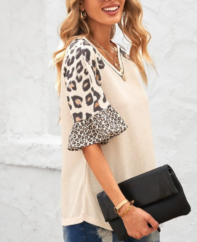 Leopard Sleeve Statement Women’s Top